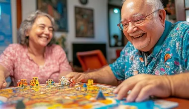 Deux personnes jouent à un jeu de société.