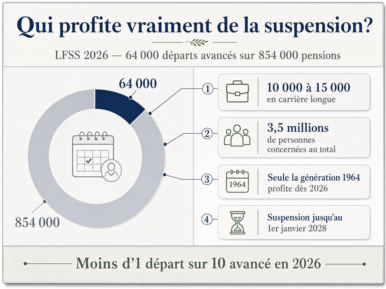 Pourquoi seulement 64 000 départs avancés sur 854 000 en 2026 ?